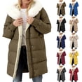 thumbnail image 1 of Horkkom Zip Up Jackets for Women Button Zipper Fleece Jacket with Pockets Hood Warm Winter Coats L, 1 of 10