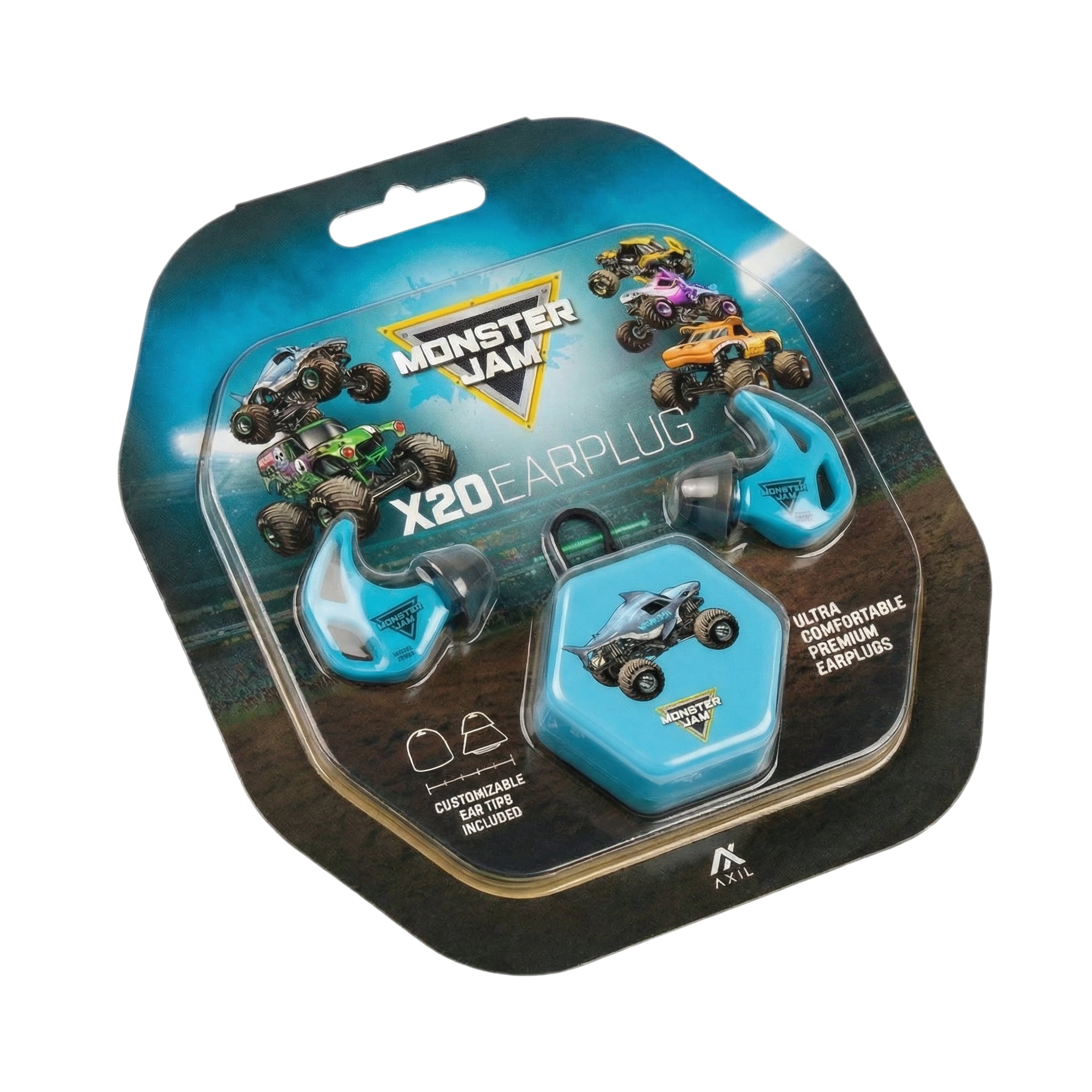 Axil Monster Jam X20 Megalodon Kids Hearing Protection with Carrying Case