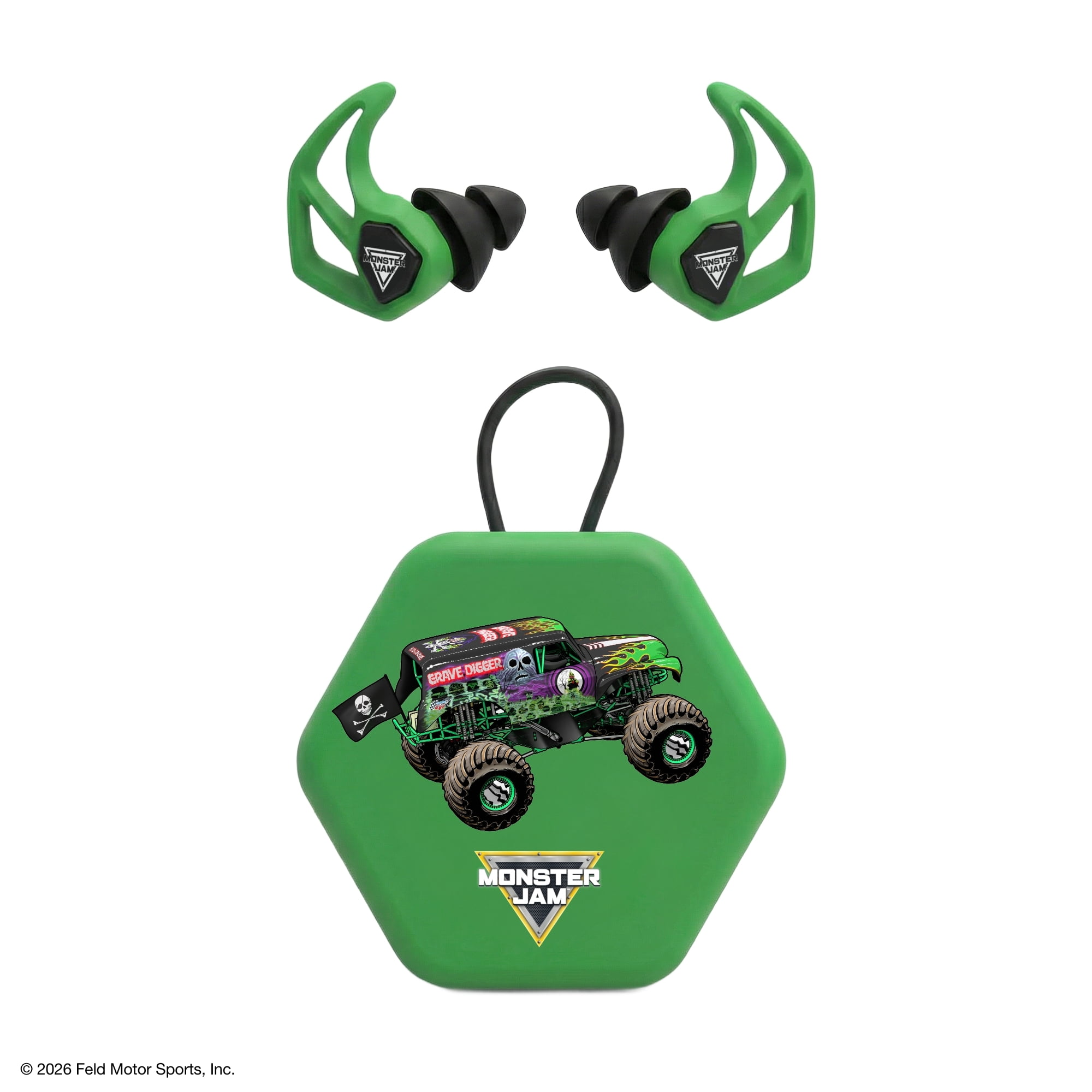 Axil Monster Jam X30i Grave Digger Kids Hearing Protection with Carrying Case and Hear-Through Mode