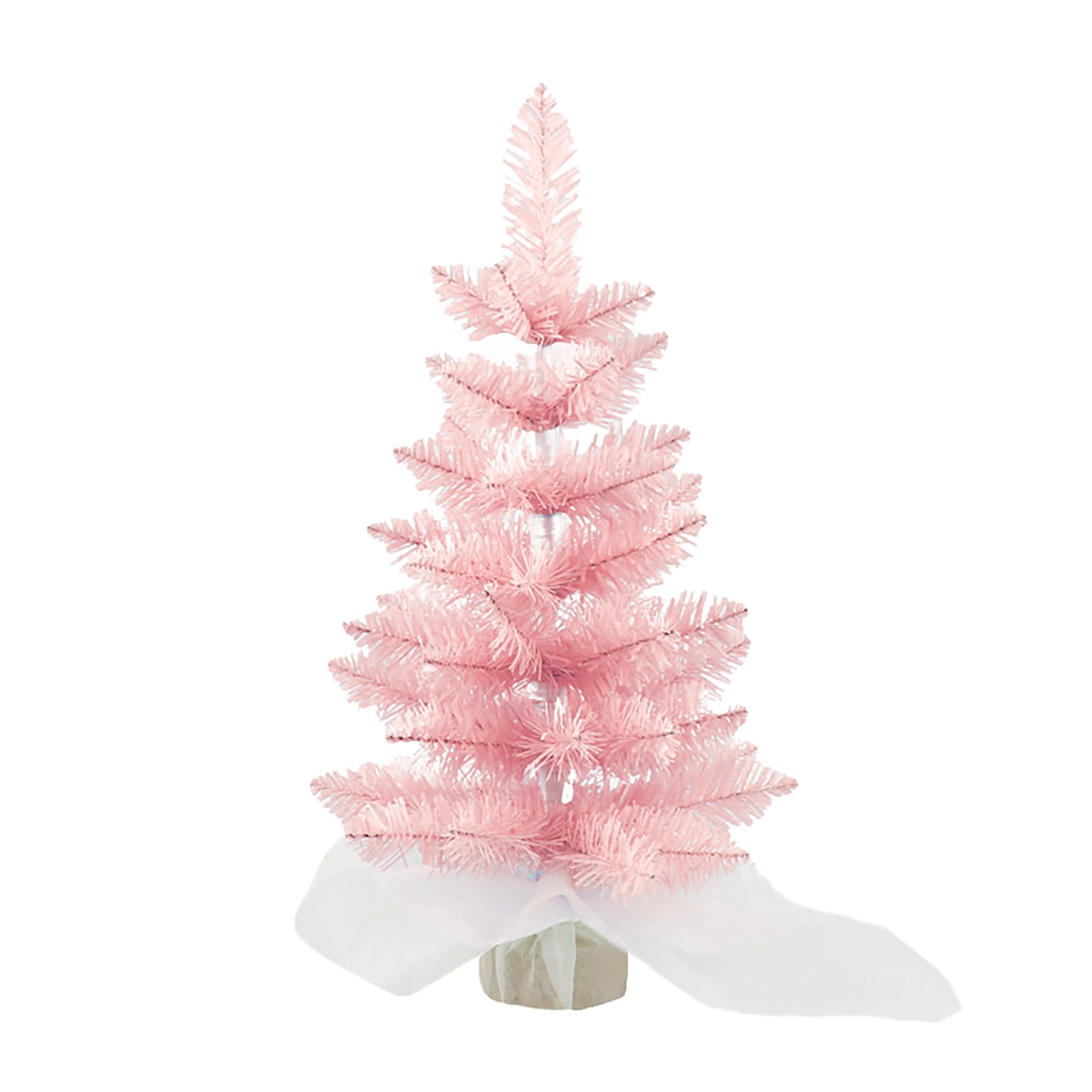 Aximioll 17.7 Inch Mini Pink Tabletop Christmas Tree, Soft Pastel ...