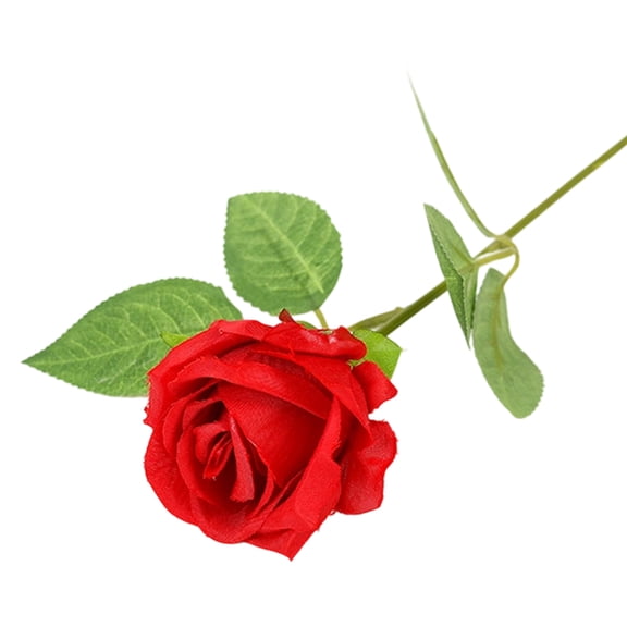 Aximioll 20.08 in Artificial Rose Floral Vine Stem, Blooming Red Blossom with Green Leaves, Single Stem Floral Accent for Tabletop Vases and Home Styling