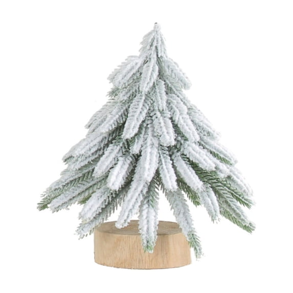 Aximioll 7.1 Inch Mini Frosted Cedar Tabletop Christmas Tree, Snowy ...