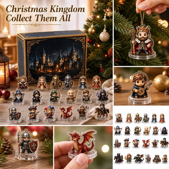Aximioll Chibi Fantasy Wizard and Witch Advent Calendar, 24 Days of Miniature 2D Character Standees with Bases, Magical Collectible Set for Desktop Display and Play