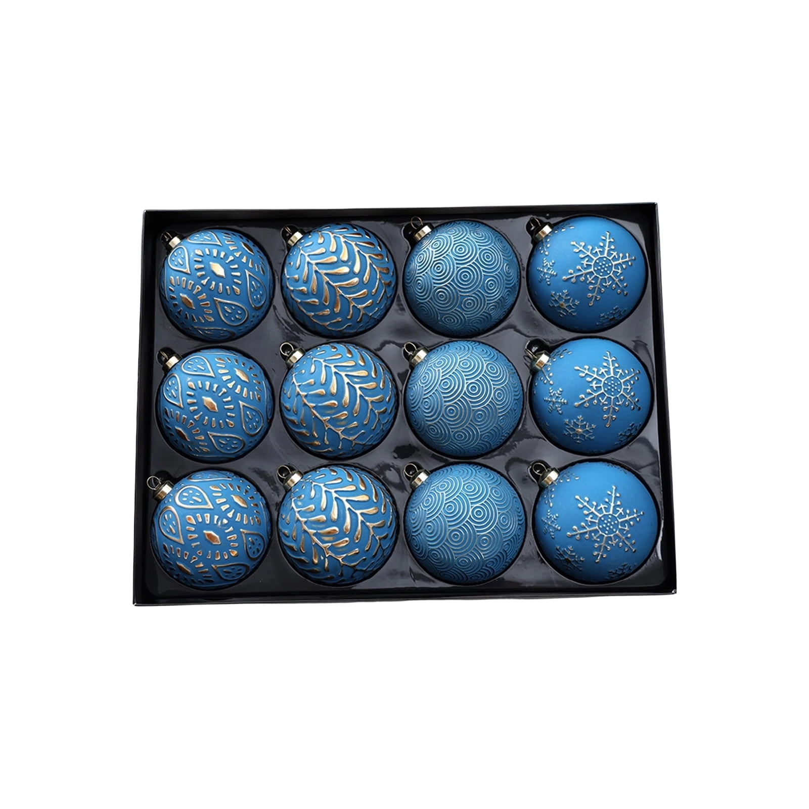 Aximioll Christmas Ball Ornaments 12-Pack, Blue Baubles Featuring ...