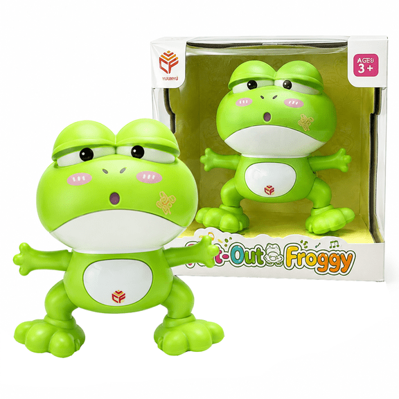 Aximioll Dancing Frog Toy, Battery Operated Interactive Musical Frog Play Toy, Fun Birthday Holiday Gift for Kids Boys Girls Ages 3+
