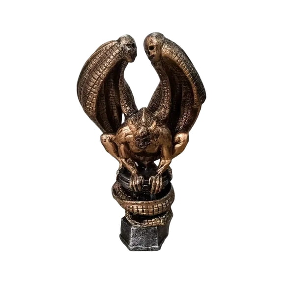 Aximioll Halloween Creepy Demonic Gargoyle Statues — Blue Patterns with Spooky Shadows, Halloween Decorations for Snack Tables, Dessert Stations & Halloween Party Setups for Haunted House Setups