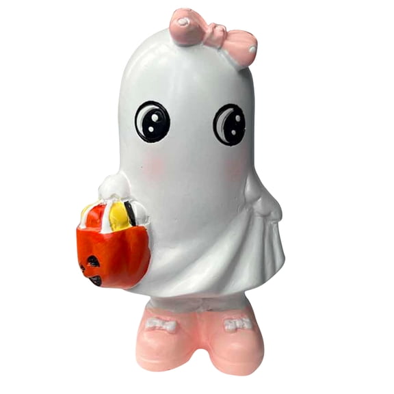 Aximioll Halloween Eerie Pink Ghost Figures — Pink Finish with Haunted Shadows, Halloween Decorations for Snack Tables, Dessert Stations & Halloween Party Setups for Halloween Parties