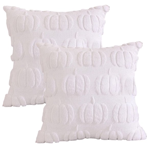 Aximioll Halloween Pillow Covers 18x18, Set of 4 Pumpkin 
White Decorative Throw Pillow Cases for Sofa Couch, 
Fall Halloween Home Decor