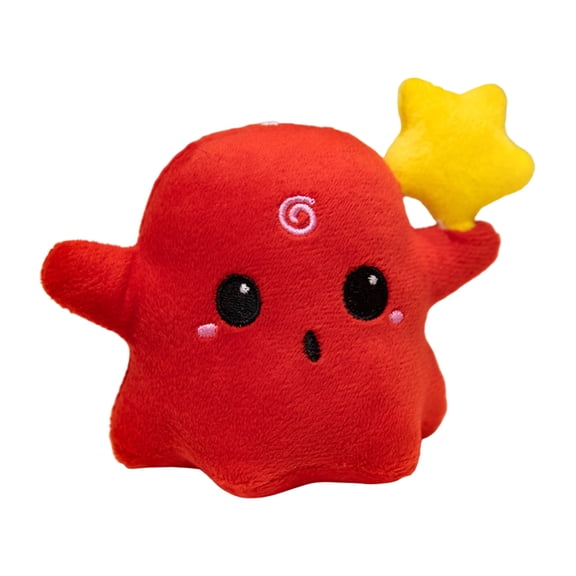 Aximioll Red Halloween Ghost Plush Toys, 7.87 Inch Cute Ghost Stuffed Animals with Star Accessory, Soft Ghost Stuffed Toy for Halloween Decor, Kids Birthday Gift and Party Favors