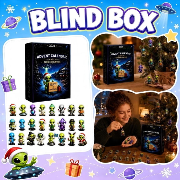 Aximioll Sci-Fi Alien Figurine Christmas Advent Calendar, 24 Days of Miniature Aliens in Futuristic Spacesuits and Robes, Collectible Desk Display Gift for Sci-Fi Fans