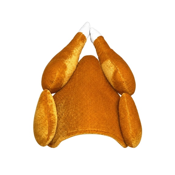 Aximioll Thanksgiving Turkey Hat, Plush Roasted Turkey Costume Hat for Adults, Funny Novelty Fall Party Headwear for Thanksgiving Dinner, Family Photo Props, Holiday Party Favors, 20.47-22.83"