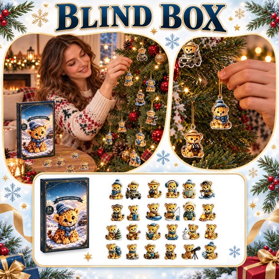 Aximioll Tiger Cub Character Advent Calendar, 24 Flat Figurines in Cute Outfits and Uniforms, Fun Daily Discovery for Kids and Animal Lovers