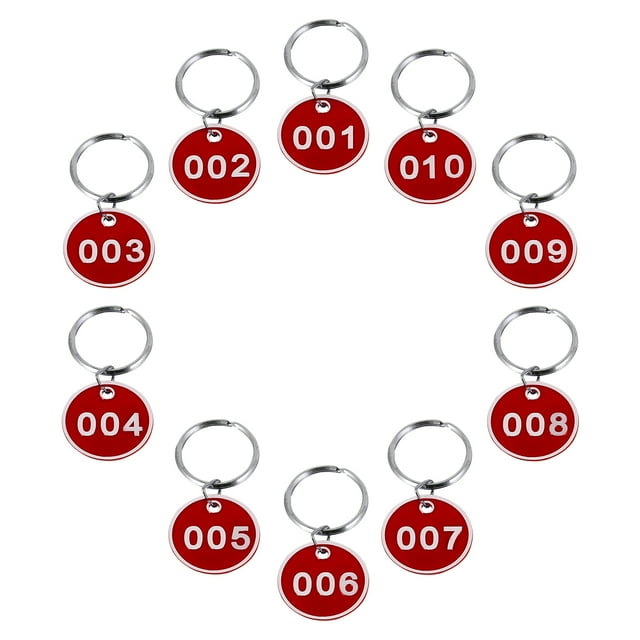 Axio 1 Pack/10pcs Key Tags with Ring Numbered ID Tags Keychain Number