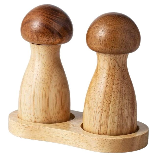 Axio 1 Set Salt and Pepper Grinder Wooden Mushroom Shaped Pepper Spice