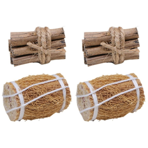 1 Set of Winter Doll Firewood Haystack Ornaments Accessories Figurines Winter Decoration