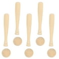 Axio 1 Set of Wood Baseball and Baseball Bat Crafts Wooden Unfinished