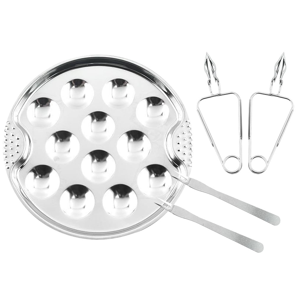 Axio 1 set of Escargot Plate Snail Clip Stainless Steel Plate Home