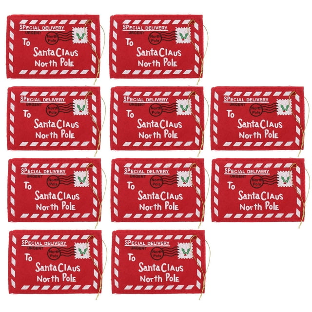 Axio 10pcs Letter to Santa Claus Felt Envelope Embroidery Christmas