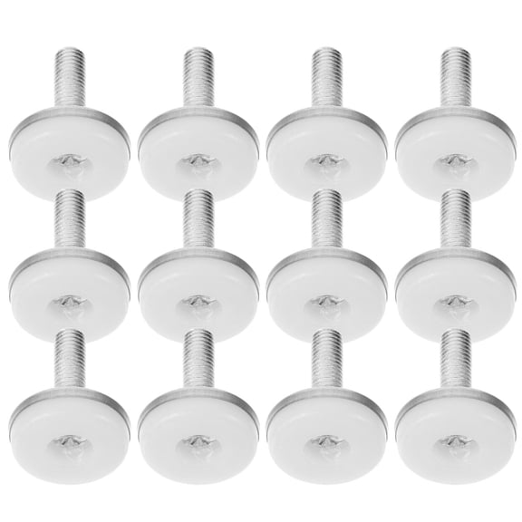 OUNONA 12 PCS White Furniture Levelers Adjustable Screw for Cabinet Table Height Adjust M8x25mm