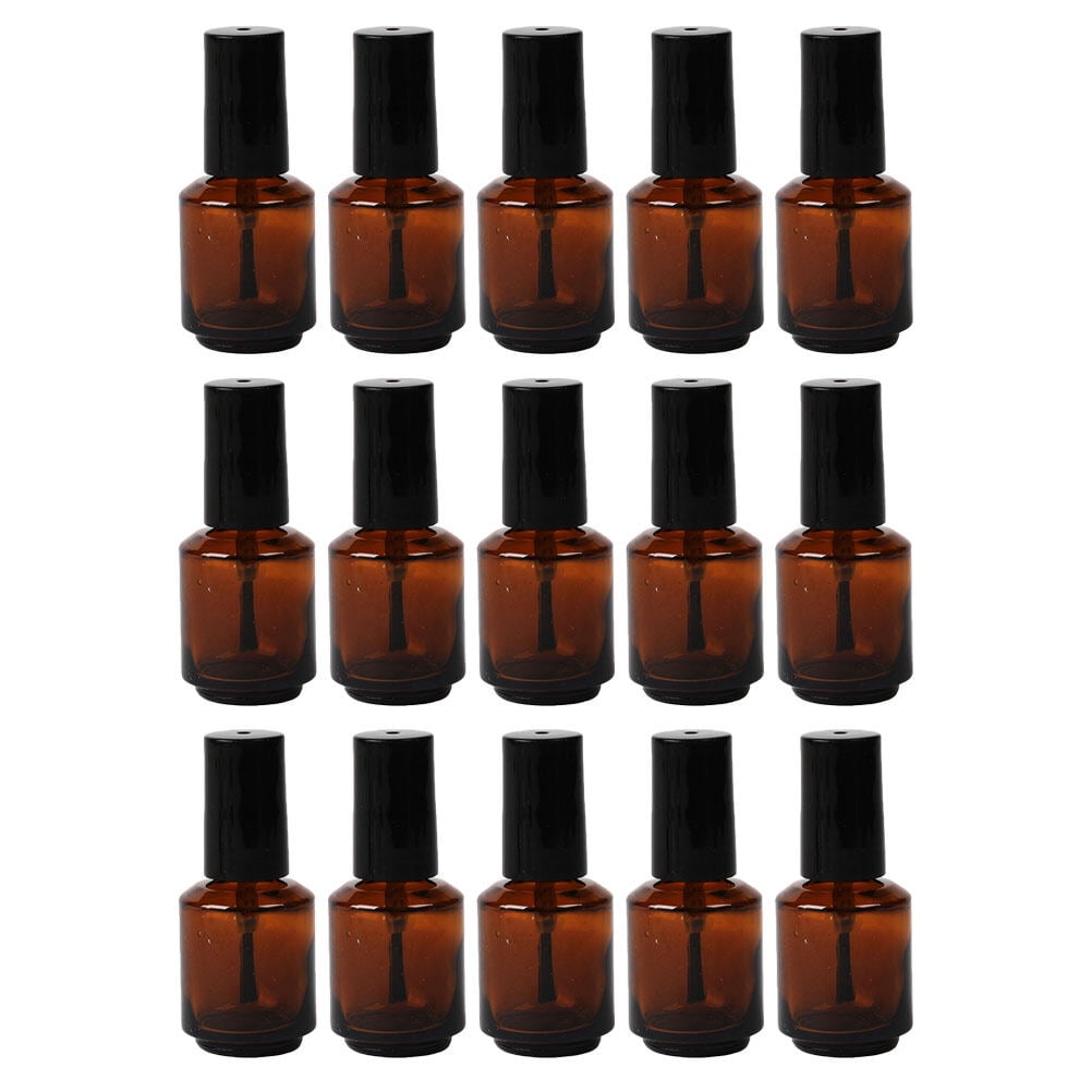 Axio 15pcs 15ml Empty DIY Nail Polish Bottles Cylindrical Glass Vials