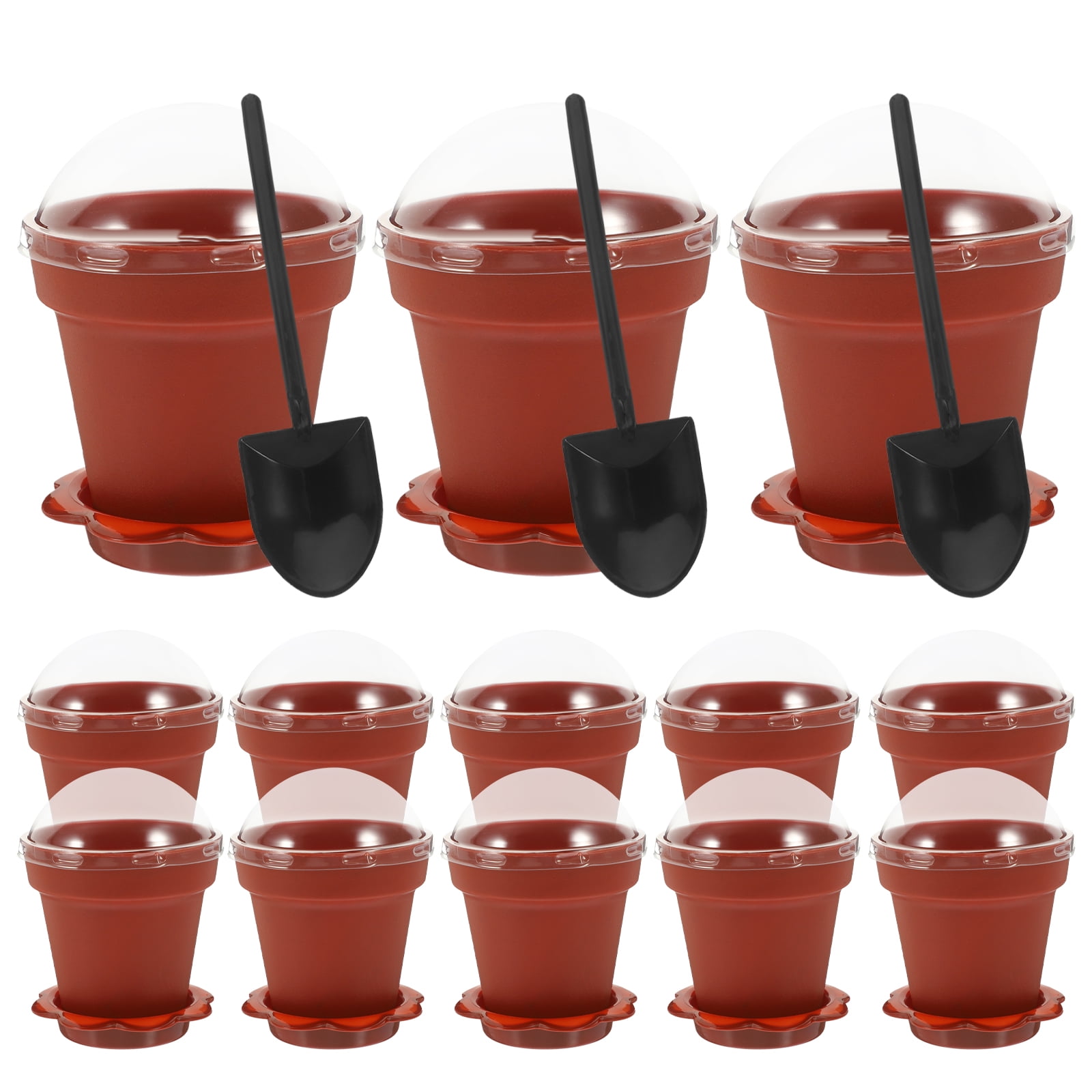 Axio 25 Sets of Cake Cups Flowerpot Ice Cream Cups Lidded Yogurt Cups