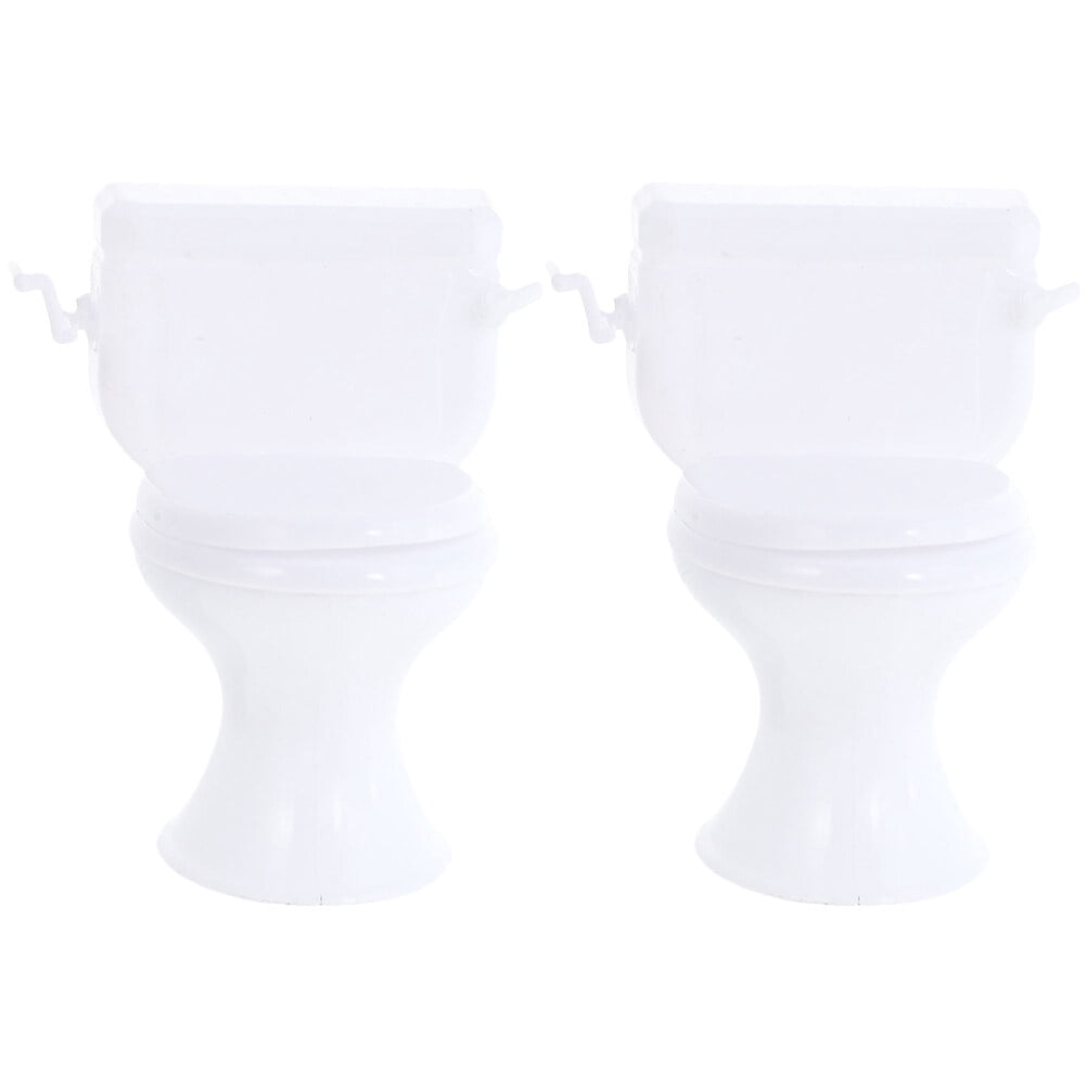 Axio 2Pcs Mini Toilet Seats Toys Mini House Toilets Mini House ...