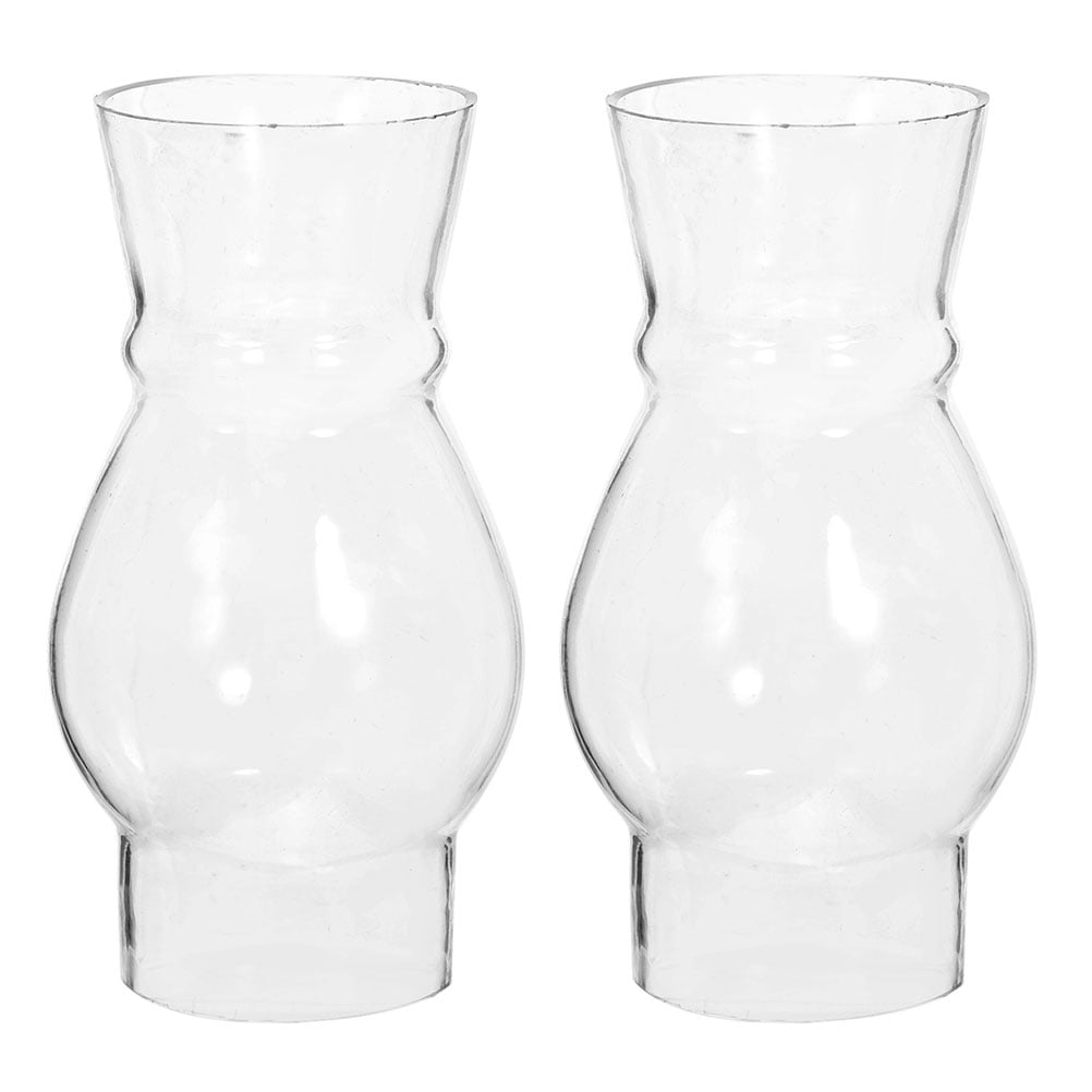 Axio 2Pcs Oil Lamp Chimney Clear Lamp Glass Lamp Cover Replacement