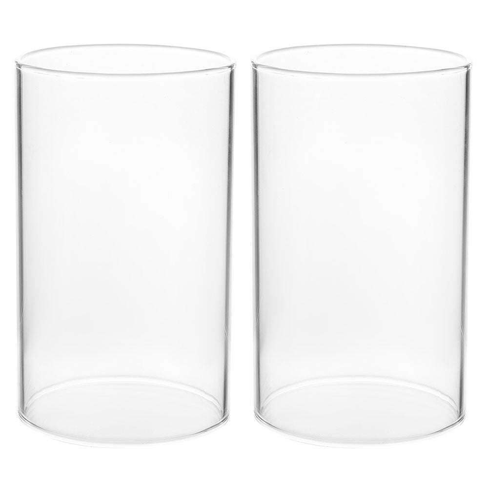Axio 2pcs Clear Glass Candle Covers Windproof Candle Protectors Candle