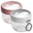 Axio 2pcs Overnight Oat Containers Lidded Portable Plastic Yogurt Jars