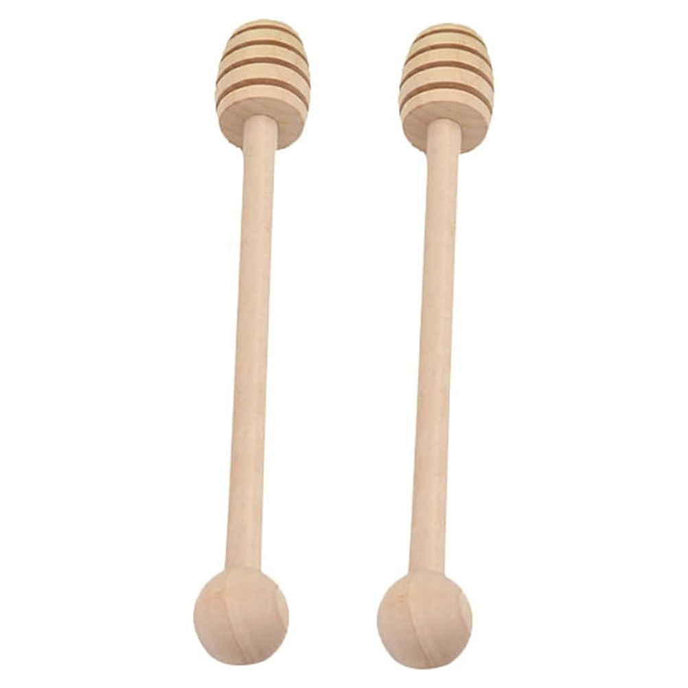 Axio 2pcs Wooden Honey Dipper Sticks Jam Muddler Syrup Stirrer for