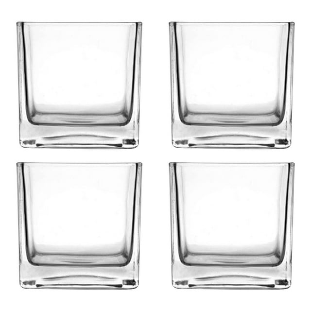 Axio 4Pcs Delicate Square Transparent Hydroponic Containers Green