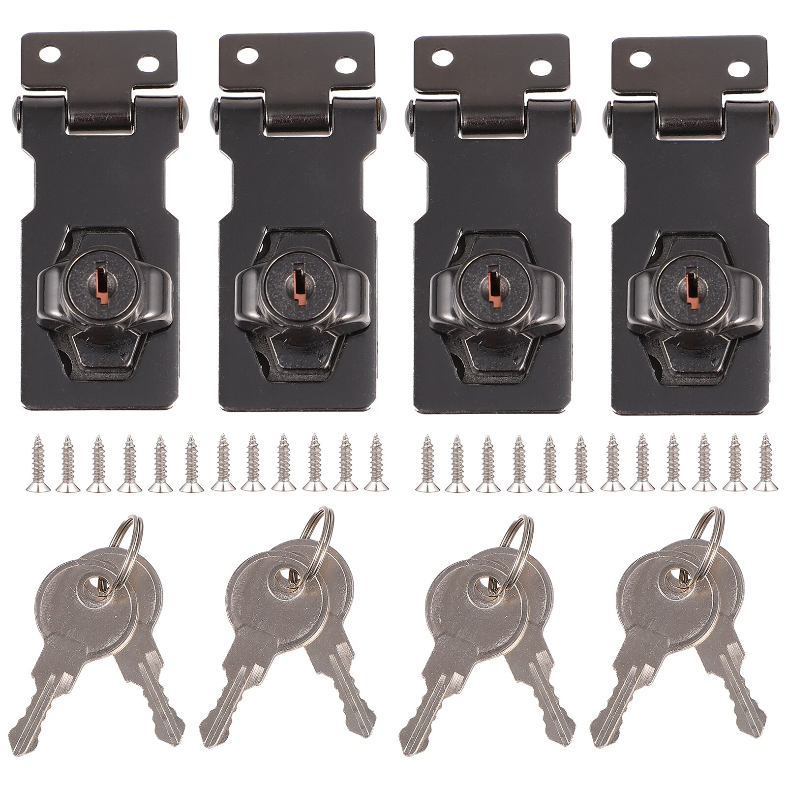 Axio 4pcs 90 Degree Keyed Hasp Locks Useful Wardrobe Door Knob Keyed