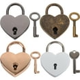 Axio 4pcs Heart Locks Diary Locks Mini Metal Padlocks With Keys for