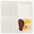 Axio 50pcs Disposable Plates Square Disposable Serving Platters Party