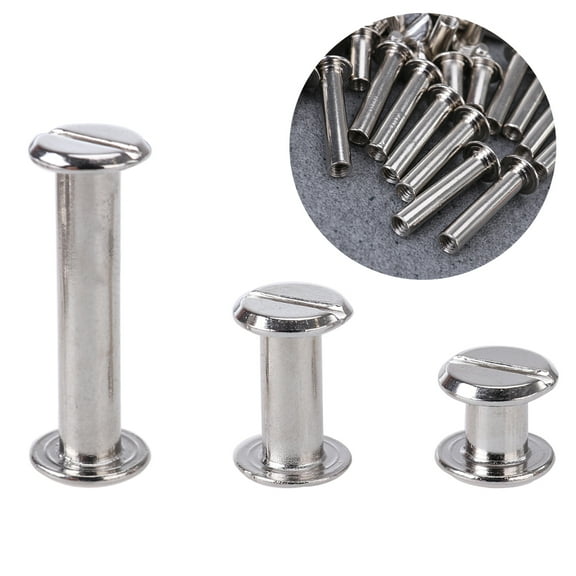 60pcs Silver Round Flat Head Screw Kit Assorted Screw Posts Metal Accessories for Bookbinding