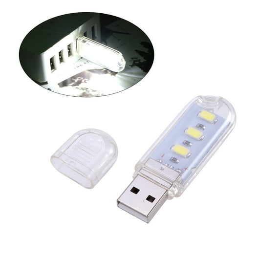 Portable USB LED Night Light for Keyboard Laptop, Mini Table Lamp with White Light for Reading and Work