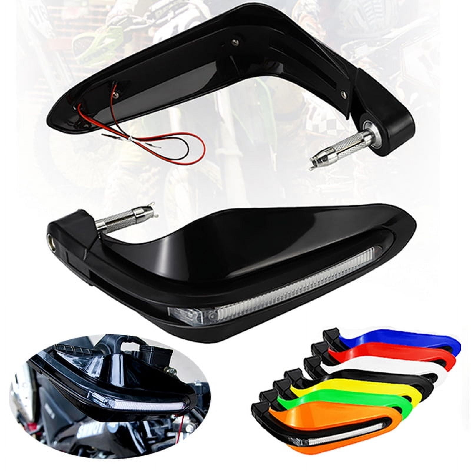 Motorcycle Handguards with LED White Turn Signal Handle Protector Bike Handlebar Crash Protector Handlebars Handguards for Dirt Bikes
