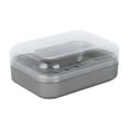 Axio Plastic Soap Dish with Clear Lid Drain Soap Holder for Bathroom