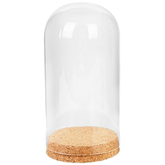 OUNONA Clear Glass Dome with Flat Cork Base for Decor Transparent and Durable Perfect for Indoor Use 4.72 inches
