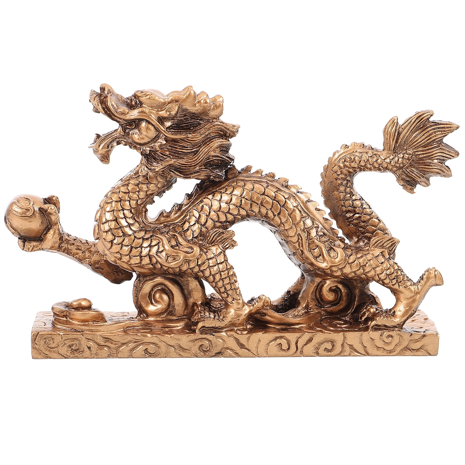 Axio Resin Dragon Statue Wealth Prosperity Ornament Chinese Auspicious ...