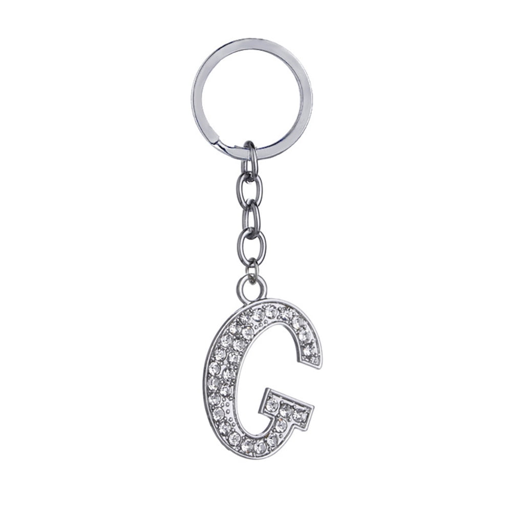 Axio Simple Stylish Letter Key Chain Metal Rhinestones Key Ring
