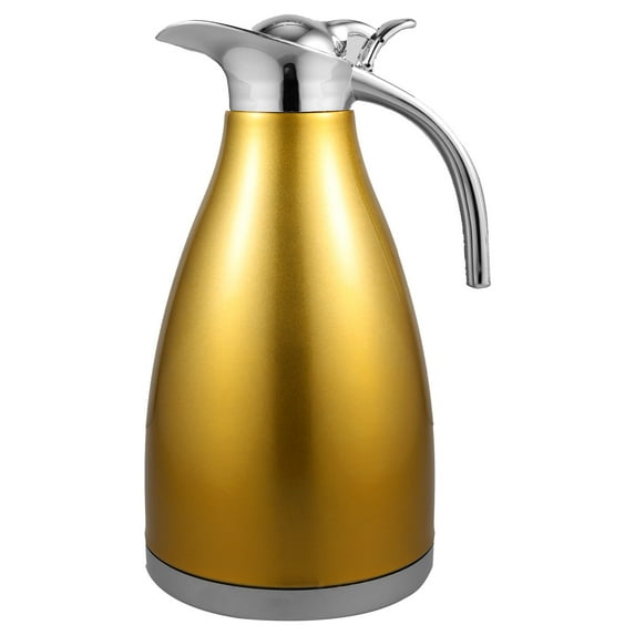 Stainless Steel Jug Stainless Steel Vacuum Jug Household Warm Keeping Kettle (2L Golden)