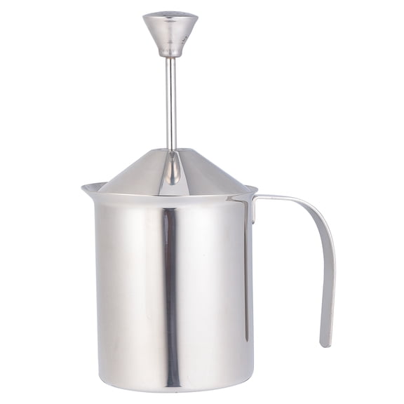 Stainless Steel Milk Foamer Double Layer Filter Screen Frothing Pitcher Manual Milk Frother Coffee Utensils (400cc)