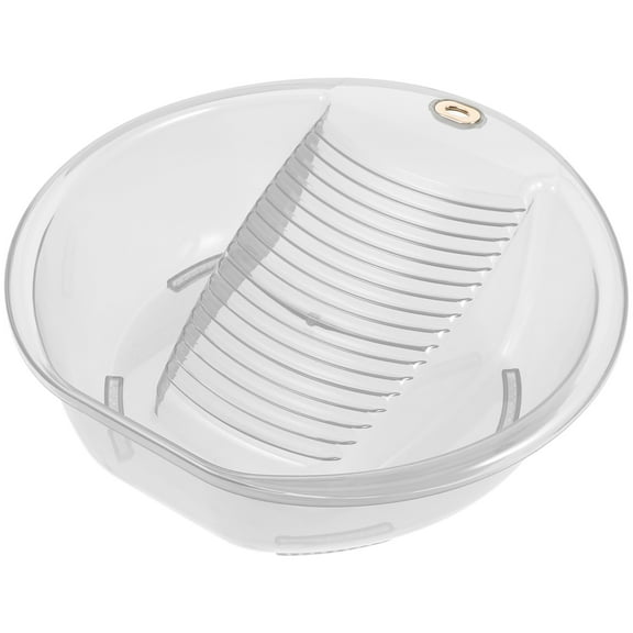 Washboard Basin for Hand Washing Clothes Washtub with Integrated Washboard for Home