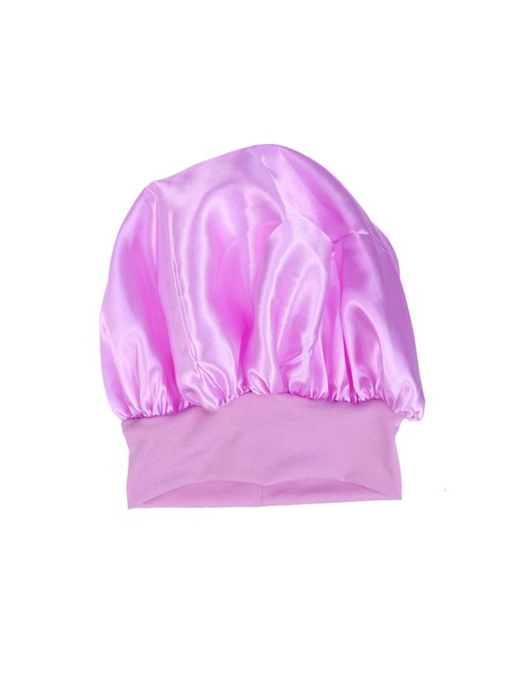 Wide Side Elastic Satin Sleeping Hair Loss Caps Chemotherapy Hats Beanie with Elastic Band for Women and Girls (Purple)