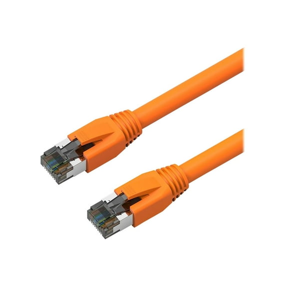 Axiom - Patch cable - RJ-45 (M) to RJ-45 (M) - 15 ft - 0.3 in - S/FTP - CAT 8 - booted, snagless, stranded - orange