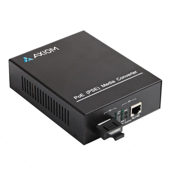 Axiom 1Gbs POE+ RJ45 to 1000Base-LX Fiber Media Converter -SMF, LC ...