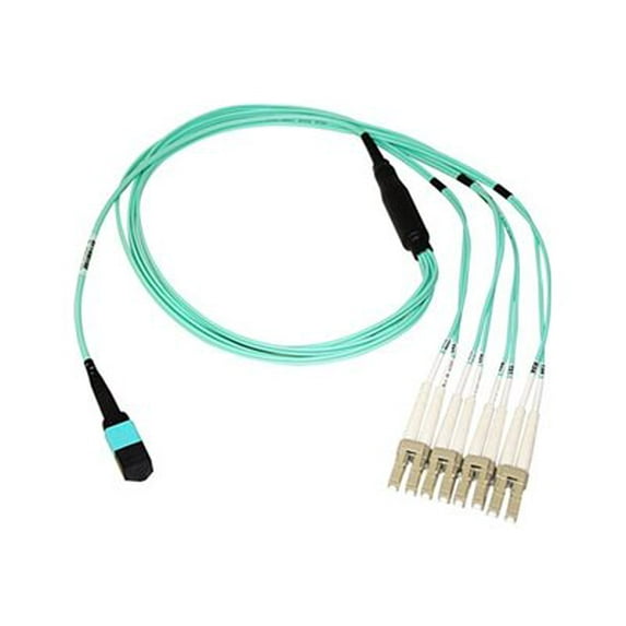 Axiom - Breakout cable - TAA Compliant - MTP/MPO multi-mode (F) to LC multi-mode (M) - 7 m - 7 m - fiber optic - duplex - 50 / 125 micron - OM3 - OFNP - plenum - aqua