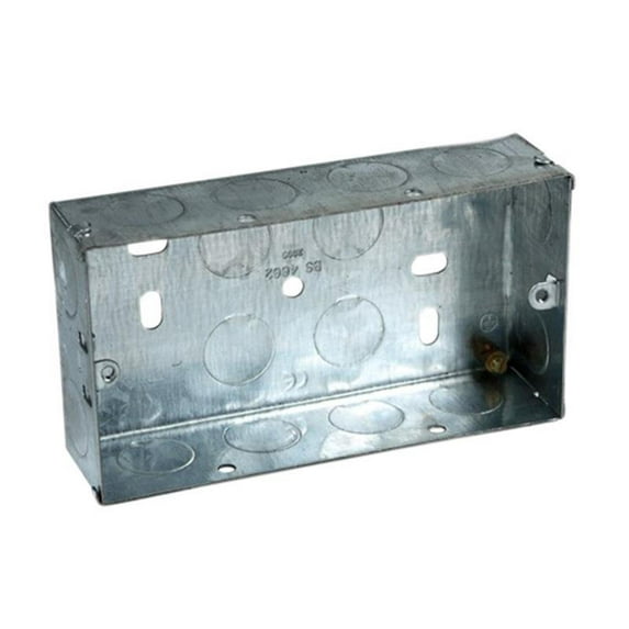 Axiom Electrical - Metal Twin Socket Box 25mm (Pack 5)