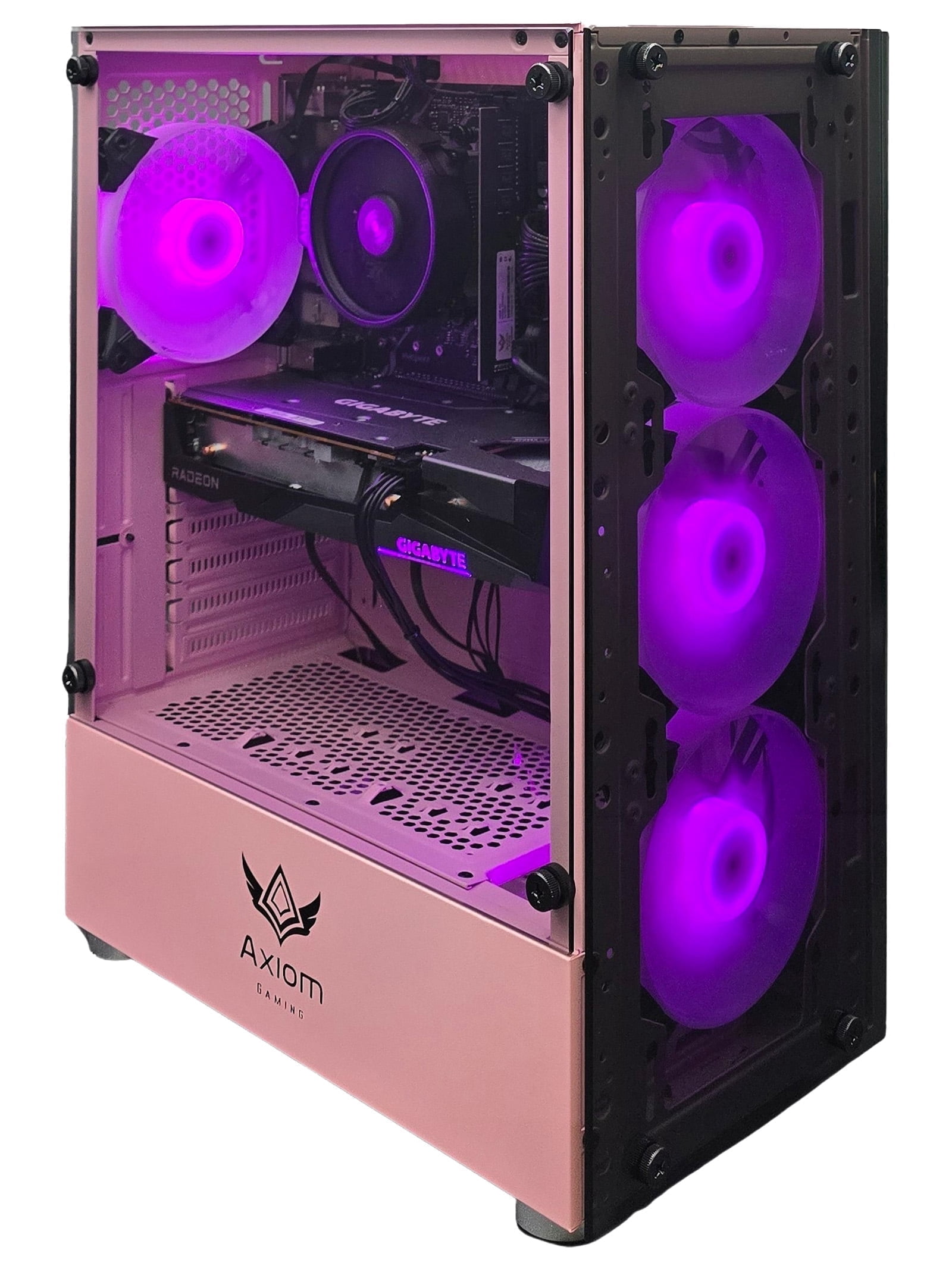 Axiom Gaming® Auralight Gaming PC Desktop – AMD Ryzen 5 5500, 16GB DDR4, 512GB SSD, RX 6600 8GB, WiFi, Windows 11 Home